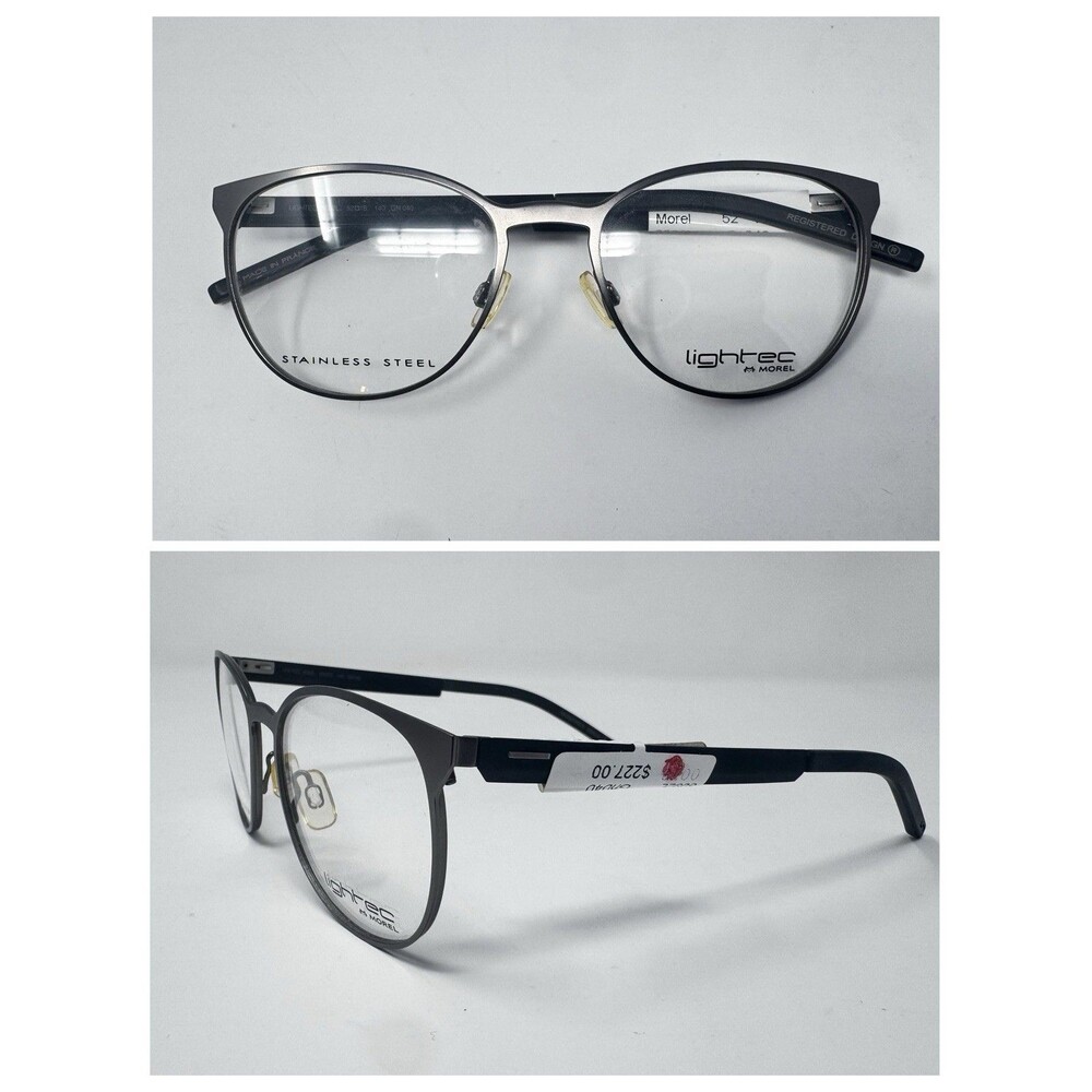Morel Lightec 8092L 52-18-140 Eyeglass Frames Gunmetal Black France